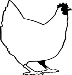 cute cartoon chicken drawing.
