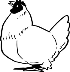 cute cartoon chicken drawing.