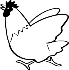 cute cartoon chicken drawing.