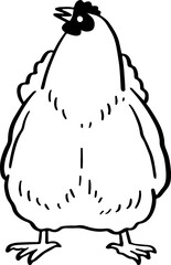 cute cartoon chicken drawing.