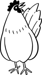cute cartoon chicken drawing.