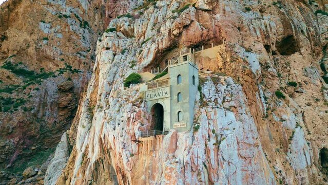 Porto Flavia, sea harbor located Nebida, Iglesias comune of South Sardinia