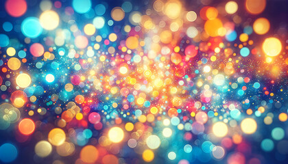 Colorful gradient bokeh glowing background.