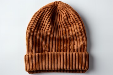 Cozy Caramel Knit Beanie Mockup - High-Resolution Winter Accessory Template for Fashion Marketing