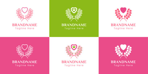 Fototapeta na wymiar Laurel Love Logo, suitable for any business related to Laurel and Love.