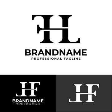 Letter FHL or LHF Monogram Logo, suitable for any business with FHL, FLH, LHF, LFH, HFL, or HLF initial.