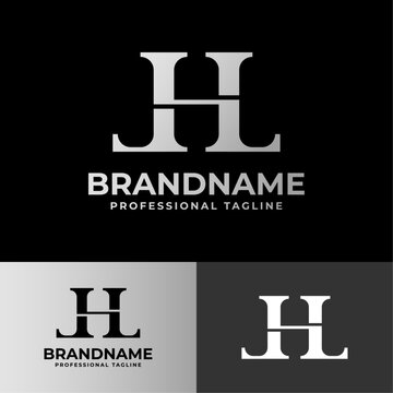 Letter LHL Logo, suitable for any business with LHL, HL, or LH initial.