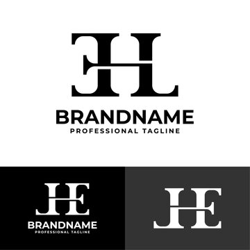 Letter EHL or LHE Monogram Logo, suitable for any business with EHL, ELH, LHE, LEH, HEL, or HLE initial.