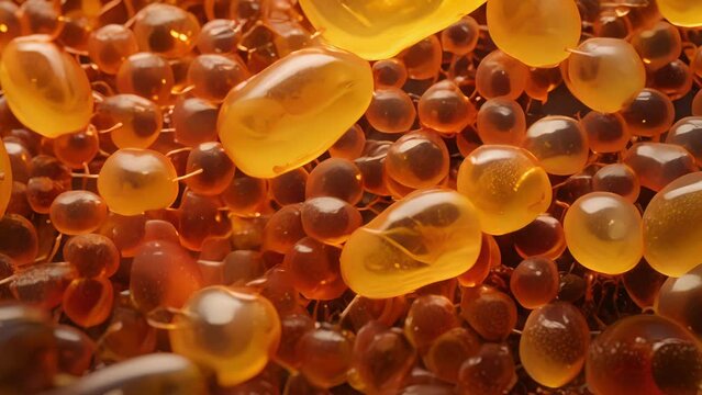 A micrograph of a tiny seed from a medicinal plant, depicting the oil sacs that contain high levels of essential fatty acids known for their antiinflammatory and moisturizing effects in skincare