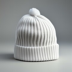 Premium White Knit Beanie Mockup - High-Quality Winter Hat Template for Fashion and Lifestyle Brands