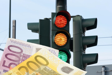 Deutschland Ampelkoalition und Euro Geldscheine