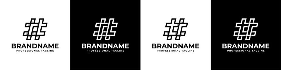 Letter RT and TR Hashtag Logo set, suitable for any business with TR or RT initials.