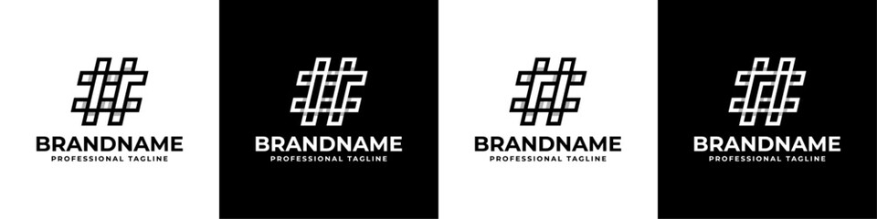 Letter IR and RI Hashtag Logo set, suitable for any business with IR or RI initials.