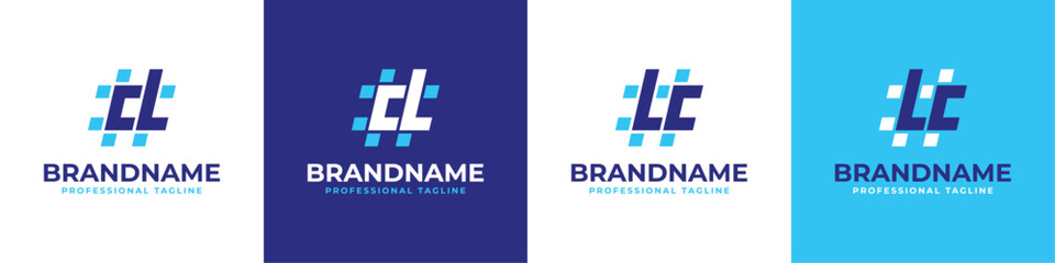 Fototapeta premium Letter CI and IC Hashtag Logo set, suitable for any business with IC or CI initials.