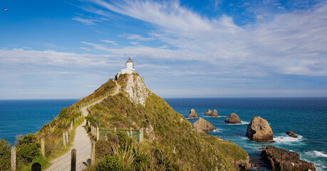 The Catlins, Nugget Point Lighthouse, South Island, New Zealand.