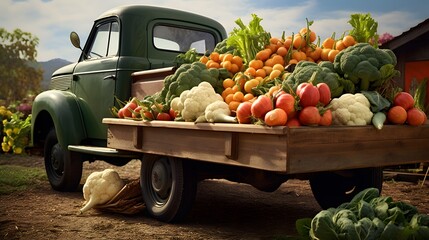 auto, automobile, clip art, delivery, drive, gardening, harvest, service, thanksgiving, transport, transportation, truck, vehicle, agricultural, drawing, farmer, grocery, horticulture, market, nutriti - obrazy, fototapety, plakaty
