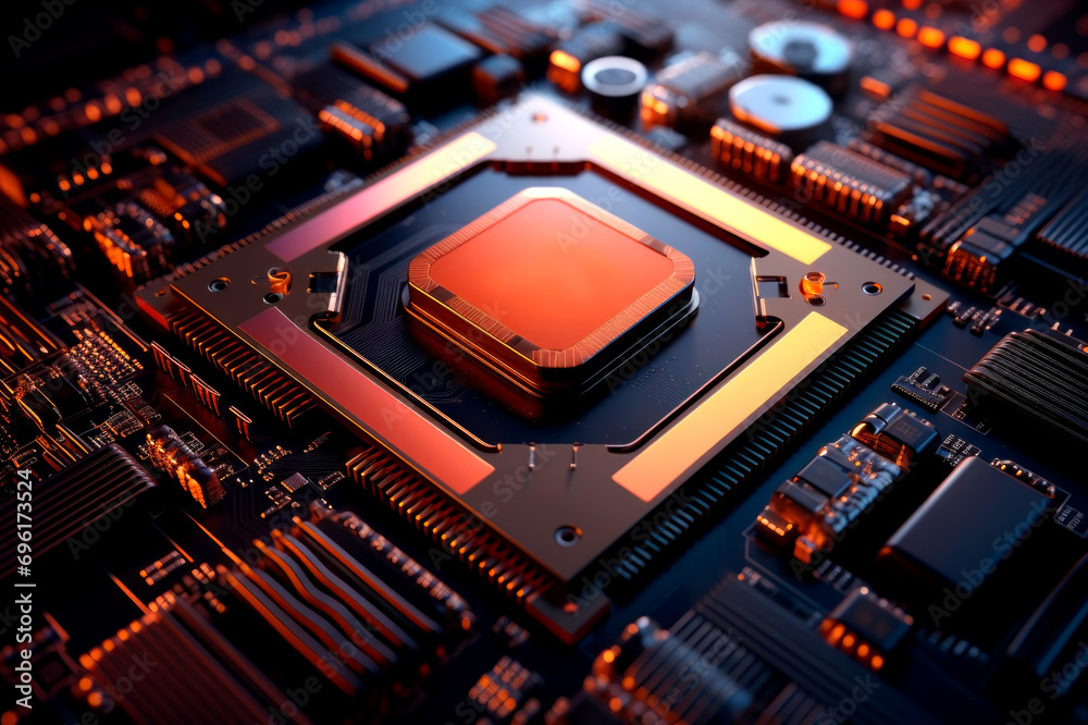 Poster central computer processors cpu concept