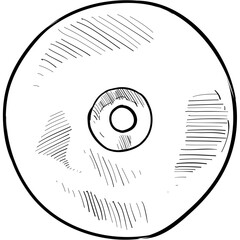dvd drive handdrawn illustration