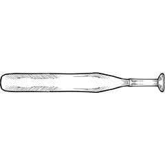 baseball bat handdrawn illustration
