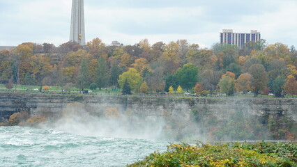 The beautiful Niagara waterfall landscape in autumn