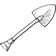 garden shovel handdrawn illustration