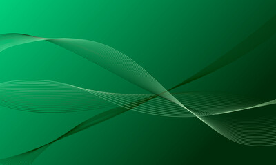 green business lines wave curves with smooth gradient abstract background