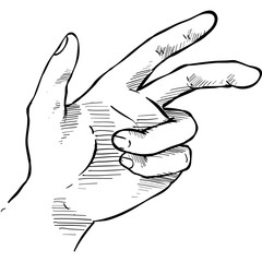 human hand gesture handdrawn illustration