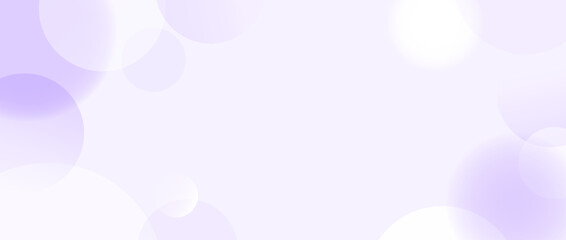 Soft purple sphere background. Abstract light floating bubble or ball wallpaper. Blur gradient circle backdrop. Vector horizontal design template for banner, poster, presentation, brochure, leaflet