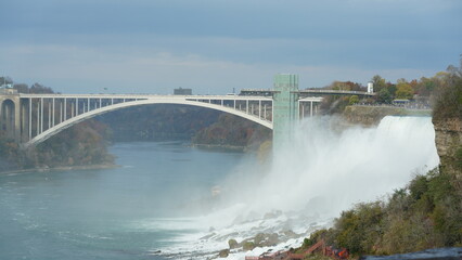 The beautiful Niagara waterfall landscape in autumn