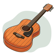 Illustration of a guitar on a white background. Vector illustration.
