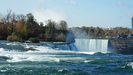 The beautiful Niagara waterfall landscape in autumn