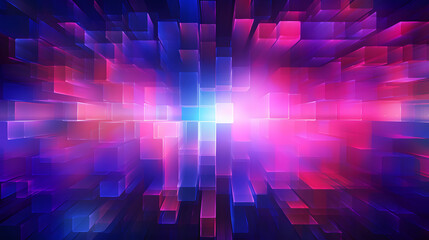 Obraz premium Standard or Extended Black dark blue purple violet lilac magenta orchid red pink rose orange peach abstract geometric background. Noise grain. Color. Bright light spots. Flash ray glow metallic neon