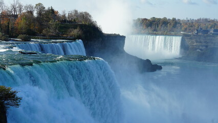 The beautiful Niagara waterfall landscape in autumn
