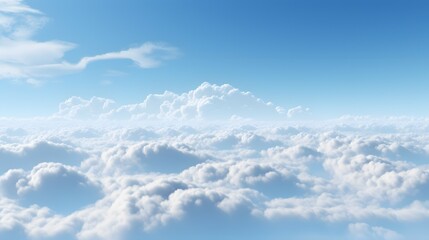 Fototapeta premium Serene Blue Sky with Fluffy White Clouds