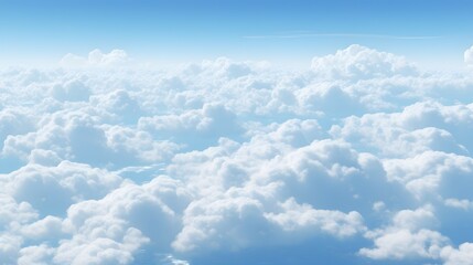 Serene Blue Sky with Fluffy White Clouds