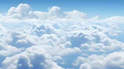 Serene Blue Sky with Fluffy White Clouds
