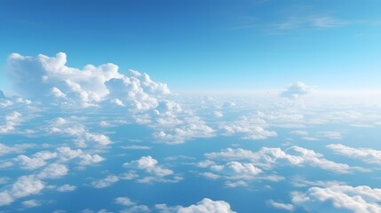 Obraz premium Serene Blue Sky with Fluffy White Clouds