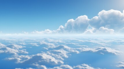 Fototapeta na wymiar Serene Blue Sky with Fluffy White Clouds