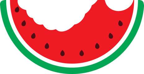 Red watermelon fruit. Half, quarter and slice of watermelon.