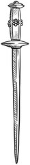 medieval sword handdrawn illustration