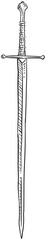 medieval sword handdrawn illustration