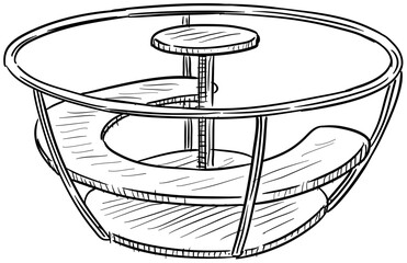 playground merry go round handdrawn illustration