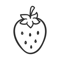 simple strawberry hand drawn icon