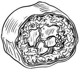 sushi roll handdrawn illustration