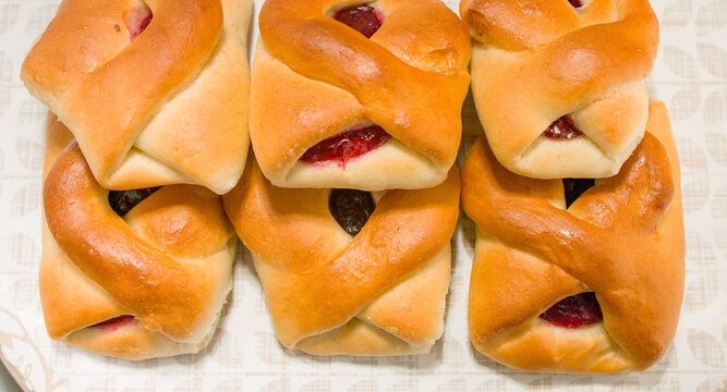 Pies with jam filling