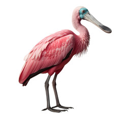Roseate spoonbill isolated on transparent background