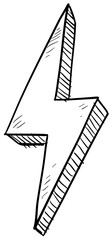 lightning icon handdrawn illustration