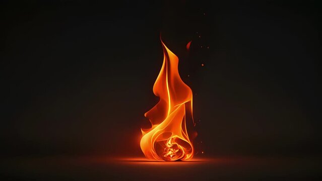 Minimal animation of a flame burning, with intricate patterns and movements resembling a dance.