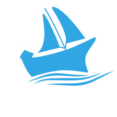 Blue Sailboat Logo Set
