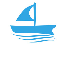 Blue Sailboat Logo Set